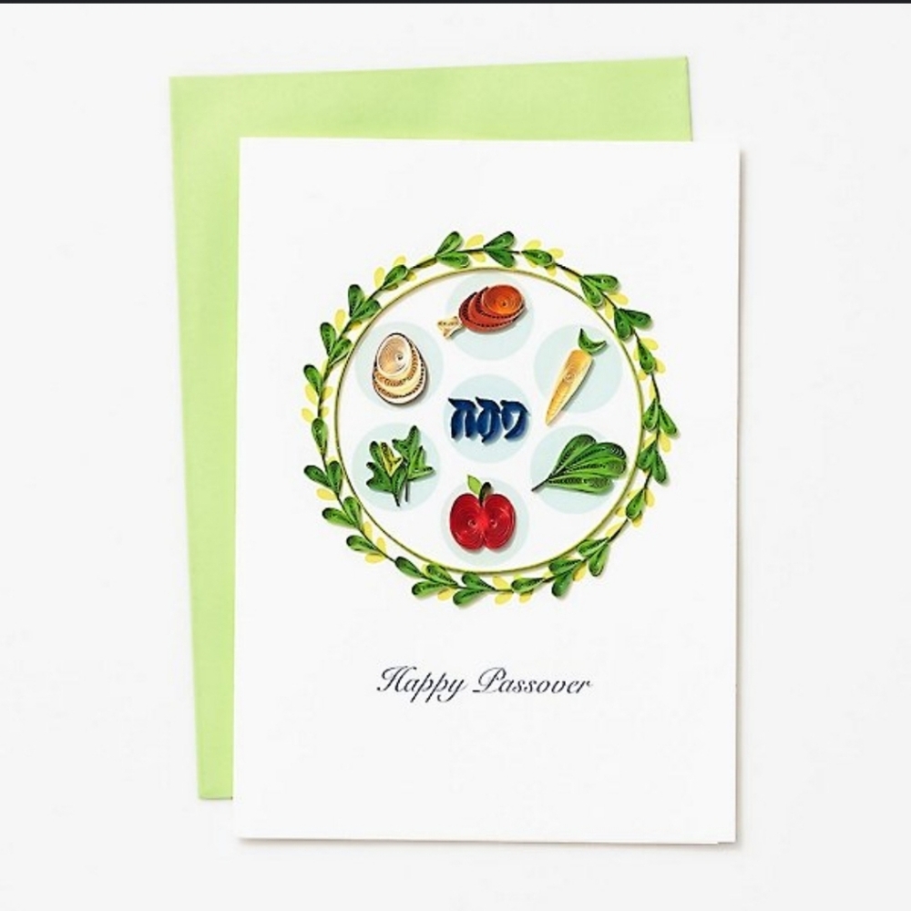 Passover Seder Plate Quilling Greeting Card